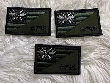 Custom embroidery of an American flag